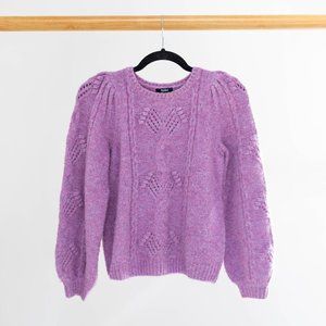 Hatly Blooming Cable Sweater - Faded Port